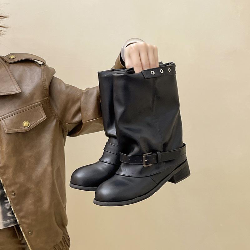 Fashion versatile retro big tube wrinkled piled boots women s 2025 autumn and winter new belt buckle thick heel fashion boots 35 чёрный
Fashion versatile retro big tube wrinkled piled boots women s 2025 autumn and winter new belt buckle thick heel fashion boots 35 чёрный