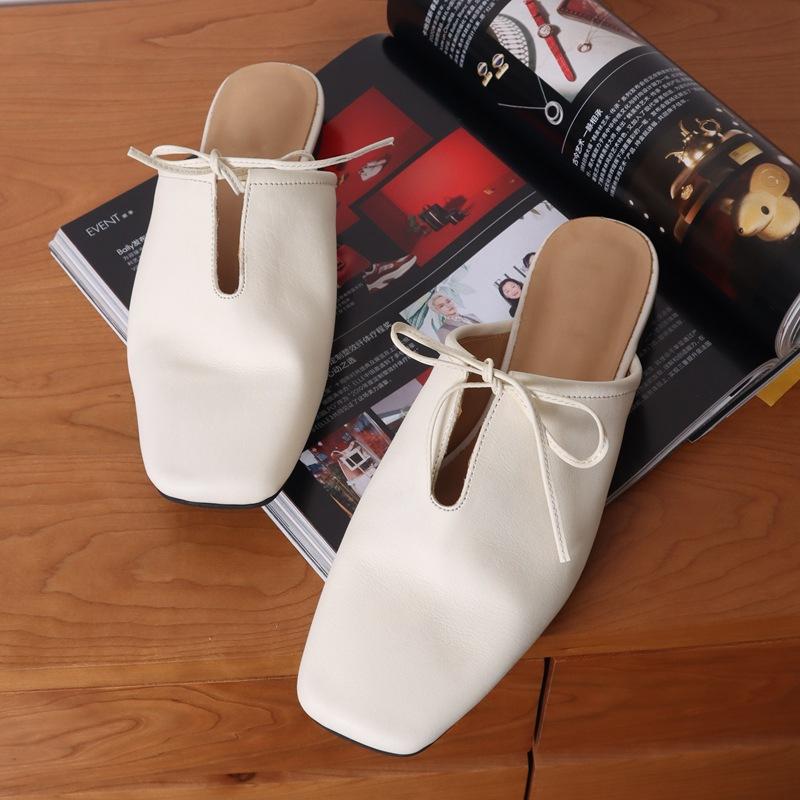 Cowhide version leather shoes bag head half slippers wear fashion flat bottom square head bow lazy shoes cool slippers 40 білий
Cowhide version leather shoes bag head half slippers wear fashion flat bottom square head bow lazy shoes cool slippers 40 білий