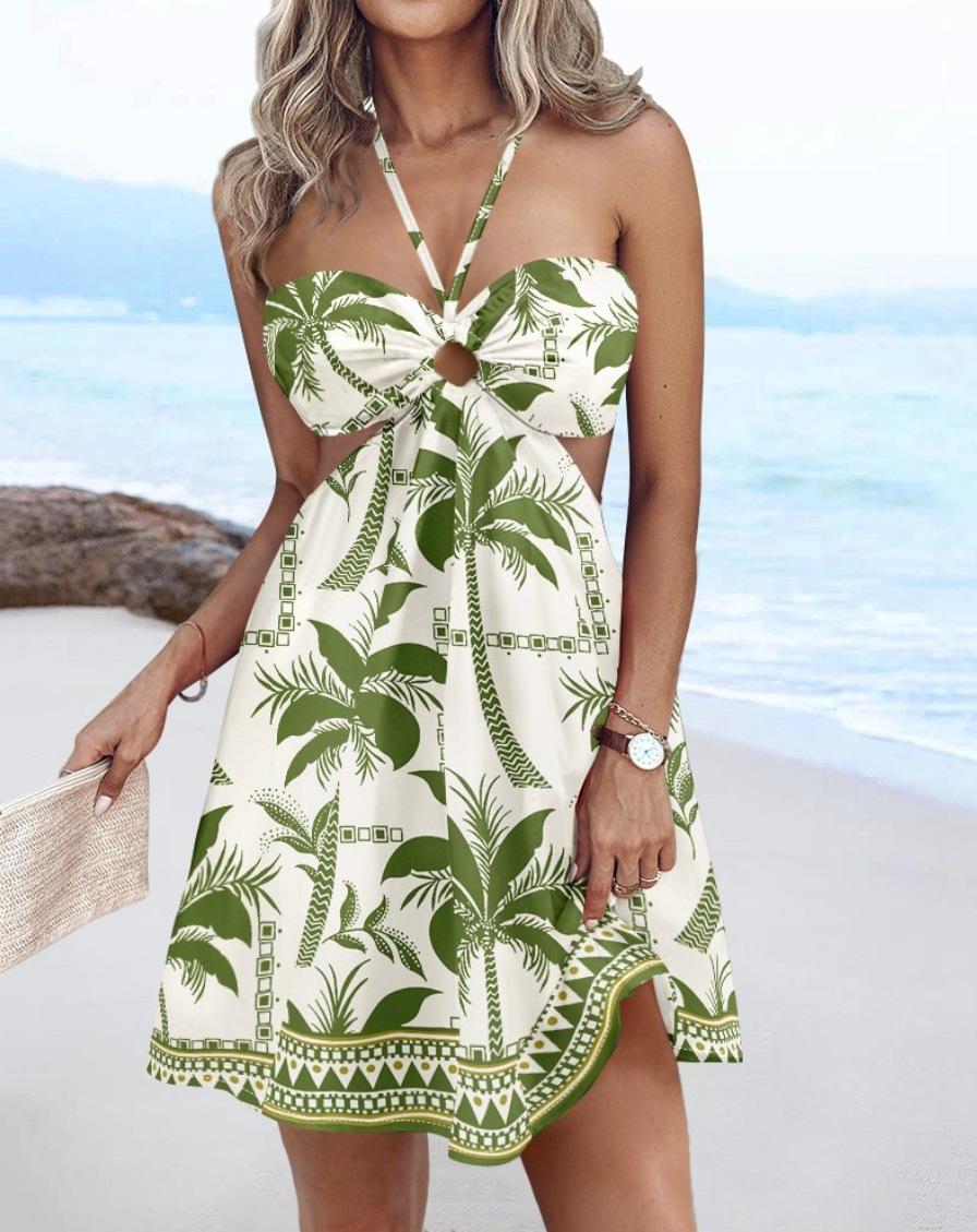Summer print sexy off-the-shoulder neck hollow dress women s clothing XXL зелений
Summer print sexy off-the-shoulder neck hollow dress women s clothing XXL зелений
