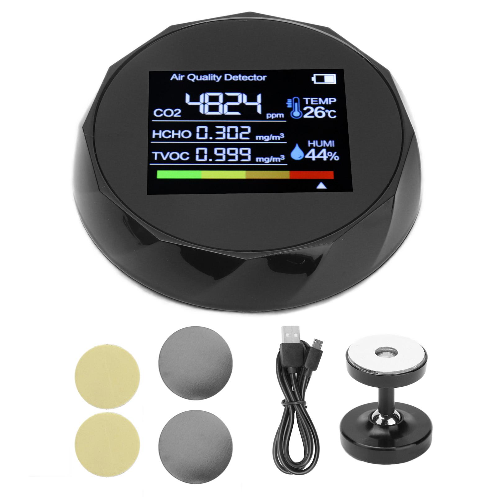 Air Quality Detector Multifunction TVOC CO2 Detector Digital Temperature Humidity Meter USB чёрный
Air Quality Detector Multifunction TVOC CO2 Detector Digital Temperature Humidity Meter USB чёрный