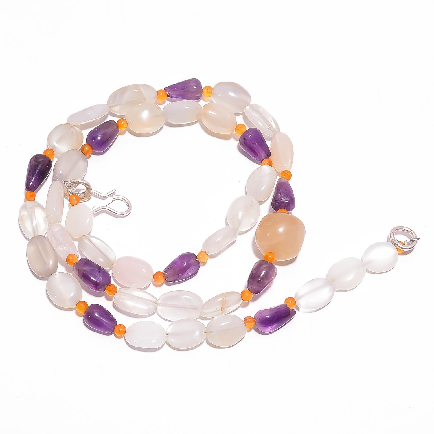 Ожерелье из гладких бусин белого лунного камня, аметиста, сердолика 2-10 мм 18 UB-7858 UB-7858
Ожерелье из гладких бусин белого лунного камня, аметиста, сердолика 2-10 мм 18 UB-7858 UB-7858