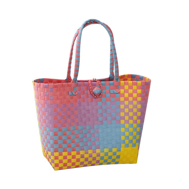 Sweet rainbow large capacity portable shoulder bag holiday clock in woven bag simple versatile light luxury 30*15*29
Sweet rainbow large capacity portable shoulder bag holiday clock in woven bag simple versatile light luxury 30*15*29