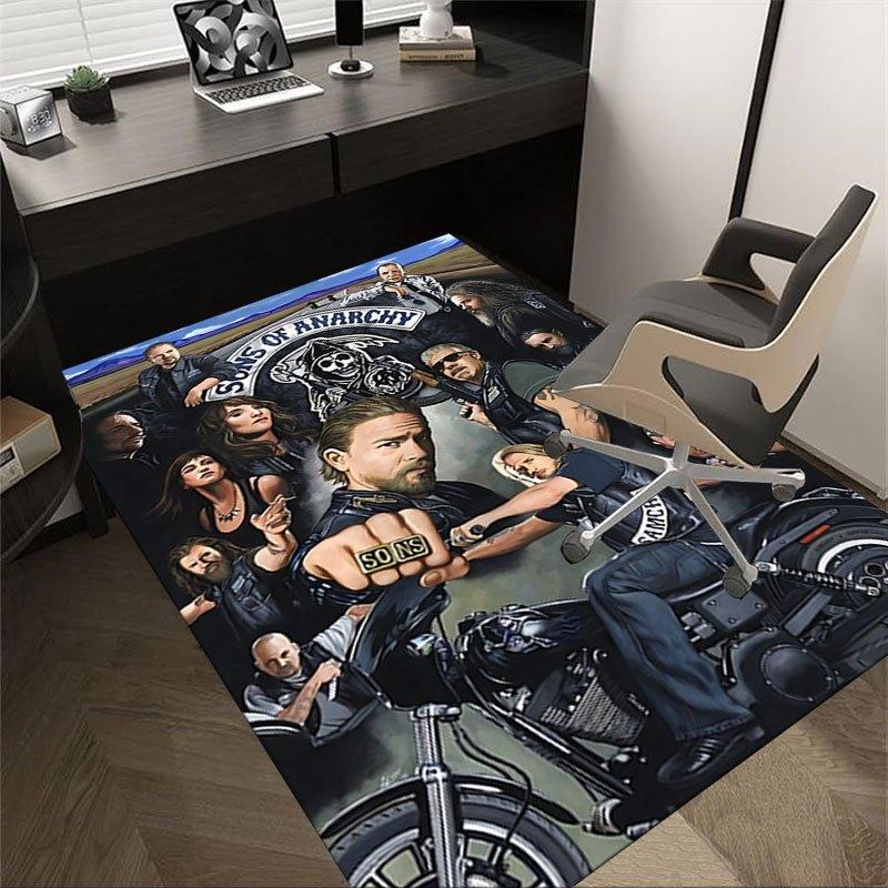 1pc Sons of Anarchy themed Office Carpet Chair Mats - durable polyester rug for home theater, office, dorm room decor - tA37 60cm by 90cm
1pc Sons of Anarchy themed Office Carpet Chair Mats - durable polyester rug for home theater, office, dorm room decor - tA37 60cm by 90cm