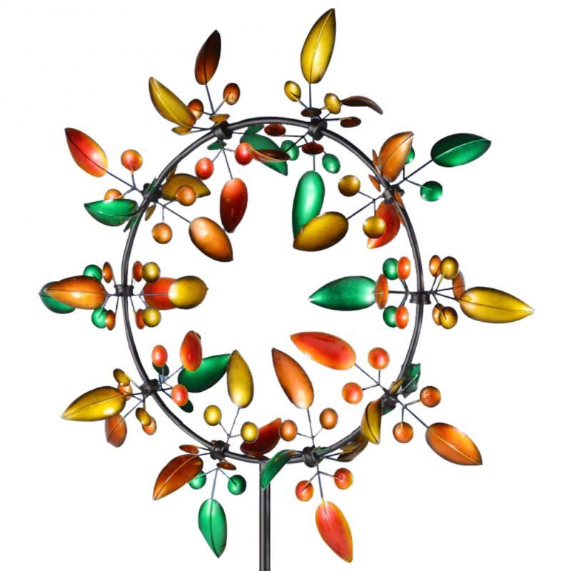 Садовое украшение Радужные колокольчики ветра Листья Колокольчики ветра Личность Креативные украшения-ветряные мельницы Металлические поделки для детей