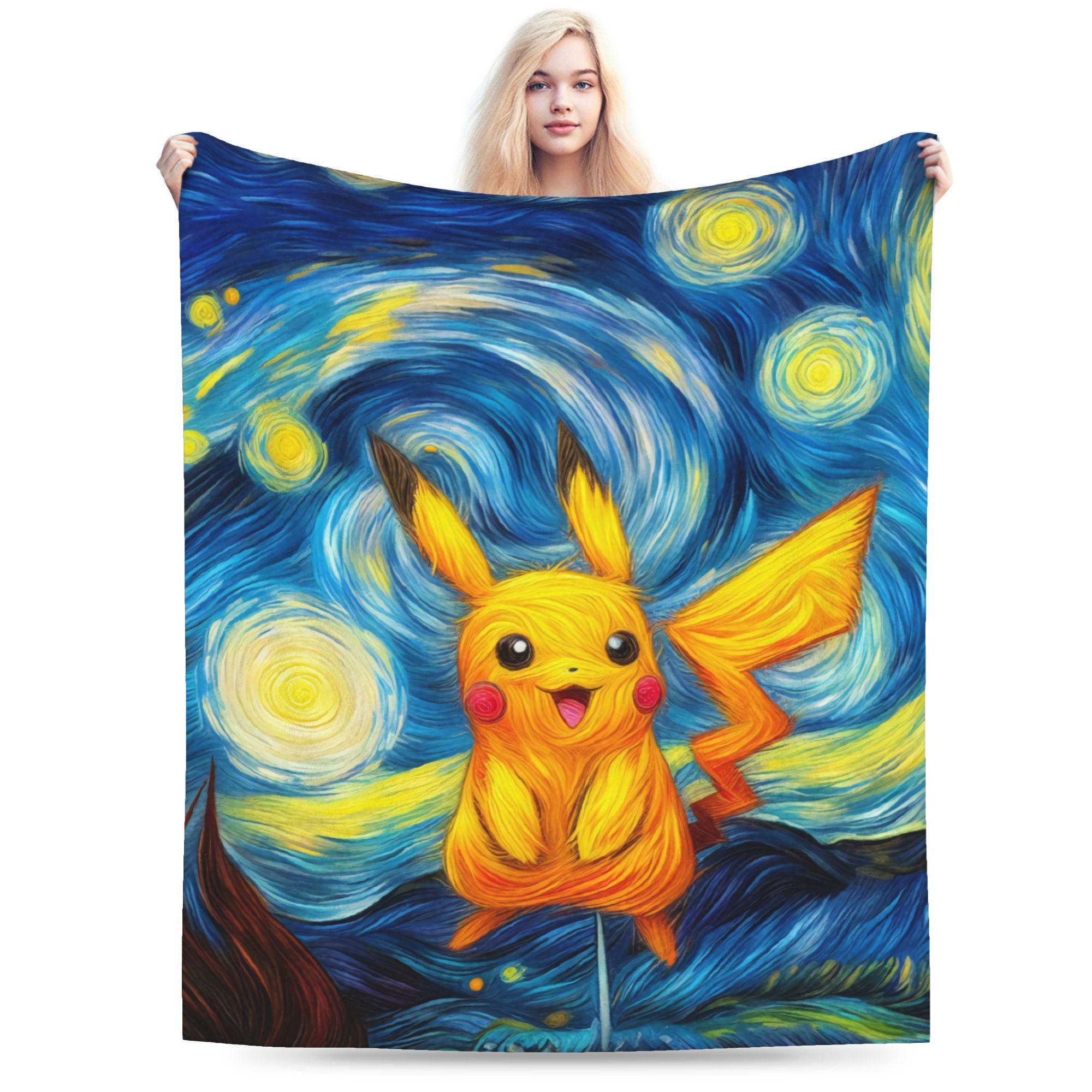 Pokemon Pikachu Plush Blanket Child Van Goghs oil painting style Flannel Throw Blanket For Couch Bed Super Warm Bedspread Gift 75x100cm
Pokemon Pikachu Plush Blanket Child Van Goghs oil painting style Flannel Throw Blanket For Couch Bed Super Warm Bedspread Gift 75x100cm