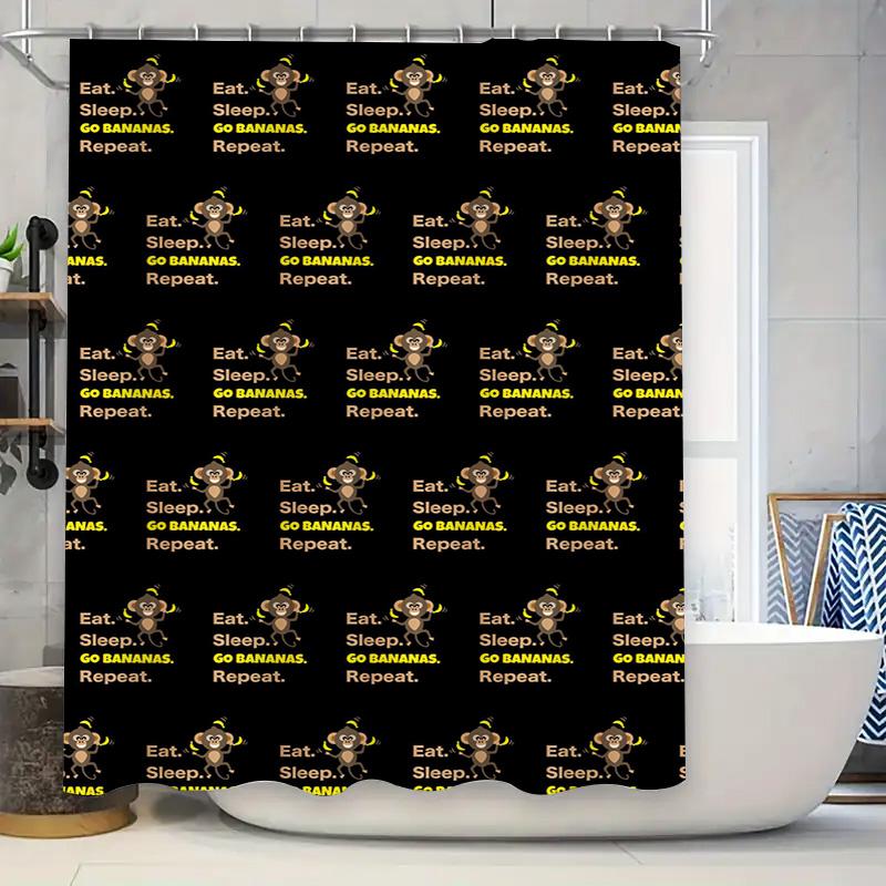 Banana Monkey Shower Curtain Modern Cartoon Print Waterproof Fabric For Bathroom Decorations (Black) W60H190(CM)-1 Pcs
Banana Monkey Shower Curtain Modern Cartoon Print Waterproof Fabric For Bathroom Decorations (Black) W60H190(CM)-1 Pcs