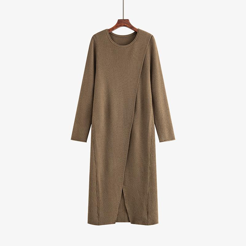 Юбка с круглым вырезом и разрезом для женщин больших размеров с трикотажным платьем XXXL кофейный
Юбка с круглым вырезом и разрезом для женщин больших размеров с трикотажным платьем XXXL кофейный