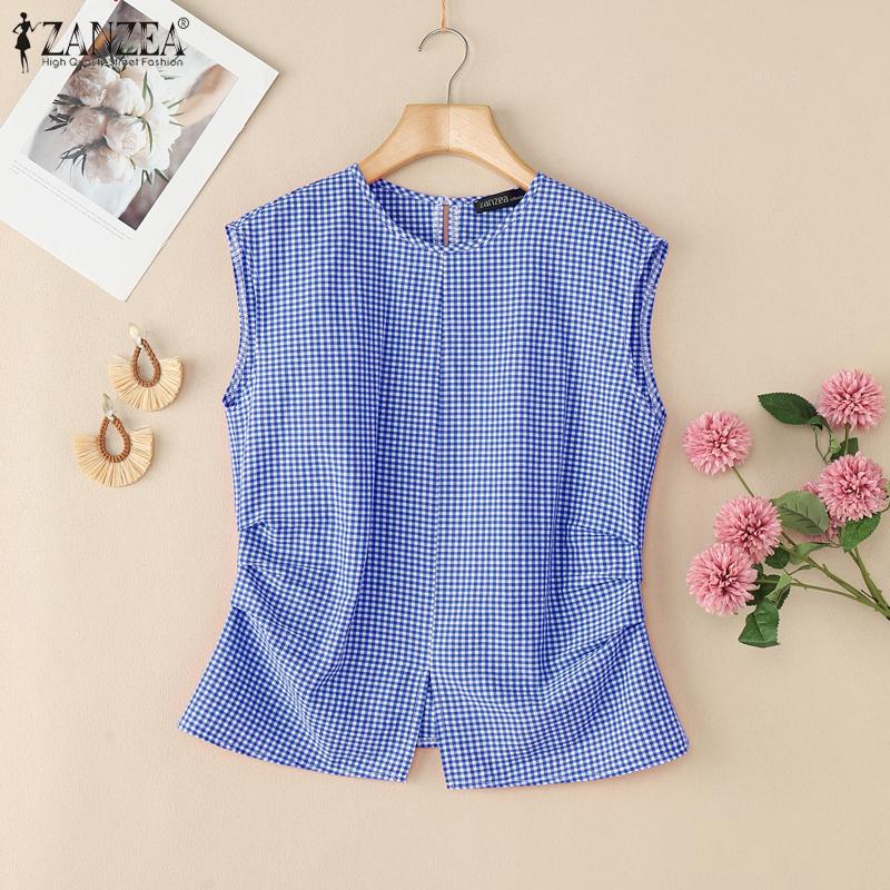 ZANZEA Women Casual Round Neck Summer Plaid Print Sleeveless Tank Tops 5XL синій
ZANZEA Women Casual Round Neck Summer Plaid Print Sleeveless Tank Tops 5XL синій