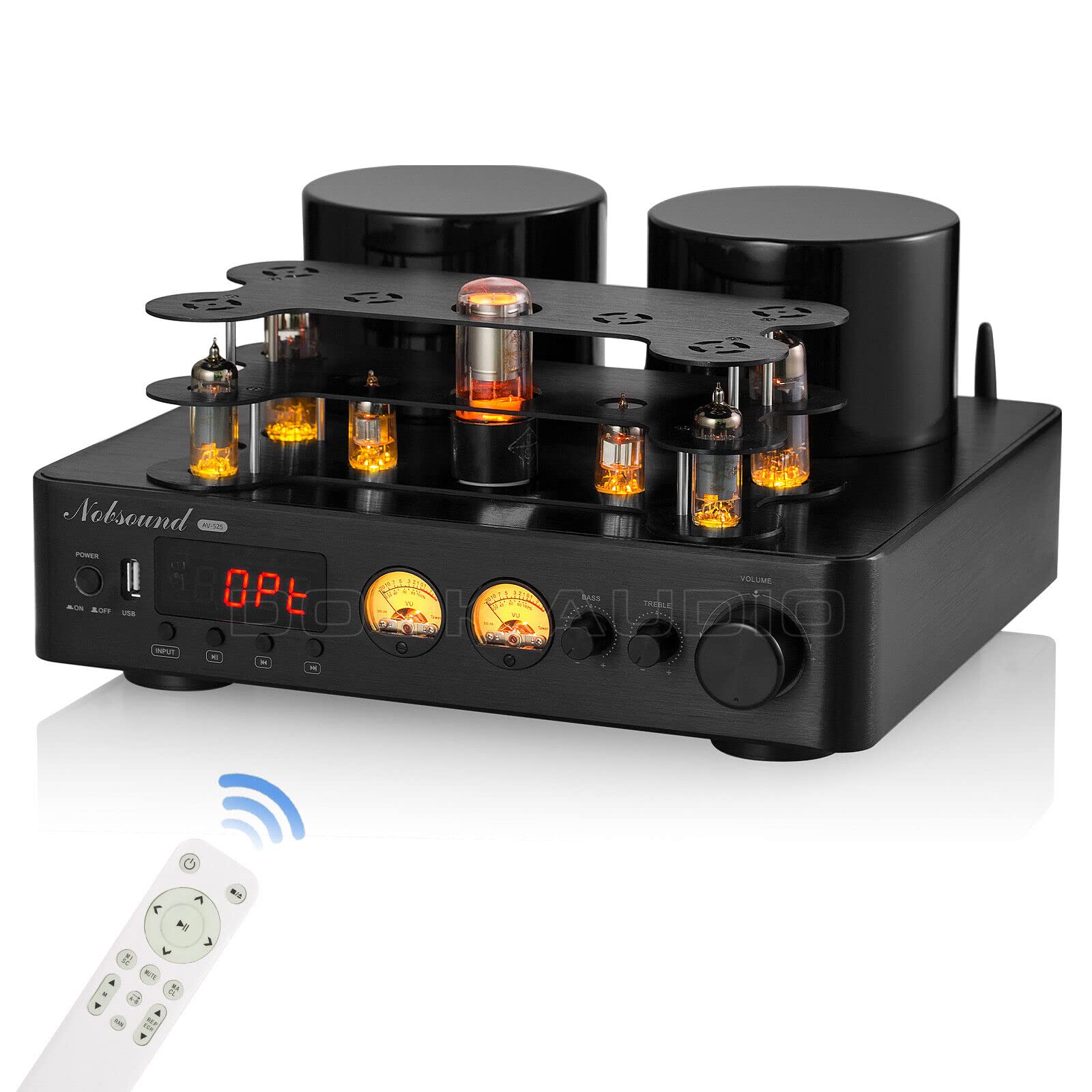 Nobsound 6U1 6A2 ECH81 HiFi Bluetooth Ламповий підсилювач потужності COAX OPT Інтегрований підсилювач USB Player 5.0
Nobsound 6U1 6A2 ECH81 HiFi Bluetooth Ламповий підсилювач потужності COAX OPT Інтегрований підсилювач USB Player 5.0