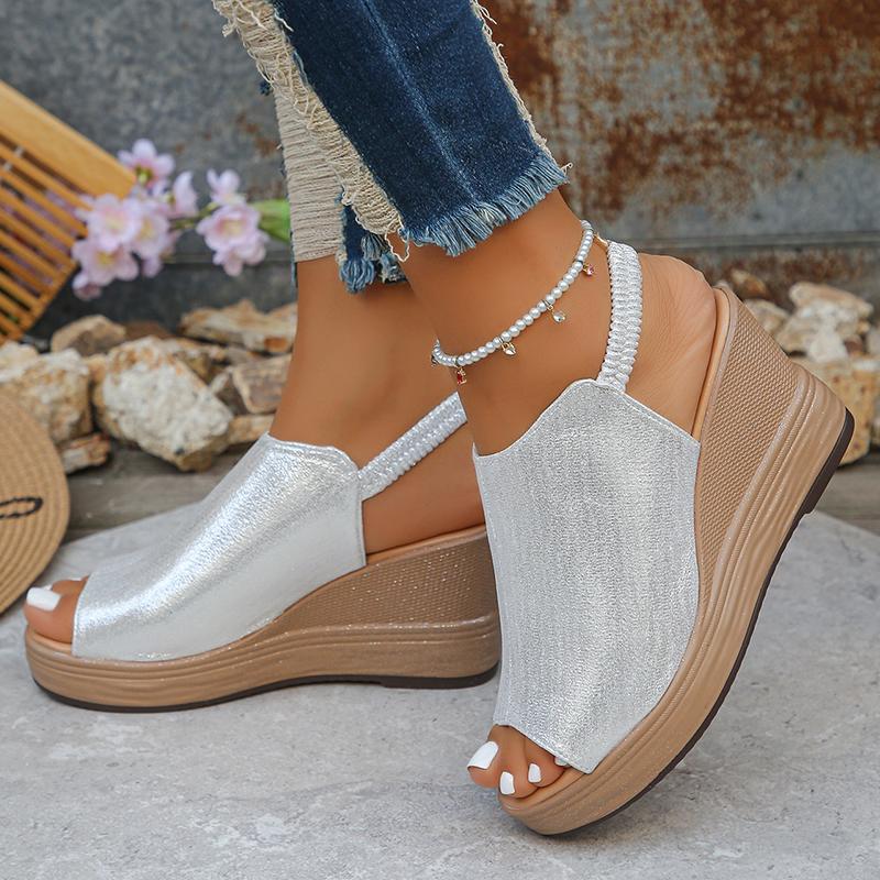 Fashion 2025 New Gold Wegdes Sandals Women Summer Plus Size Chunky Platform Sandles Woman Elastic Back Strap High Heel Sandalias Mujer 43 серебряный
Fashion 2025 New Gold Wegdes Sandals Women Summer Plus Size Chunky Platform Sandles Woman Elastic Back Strap High Heel Sandalias Mujer 43 серебряный