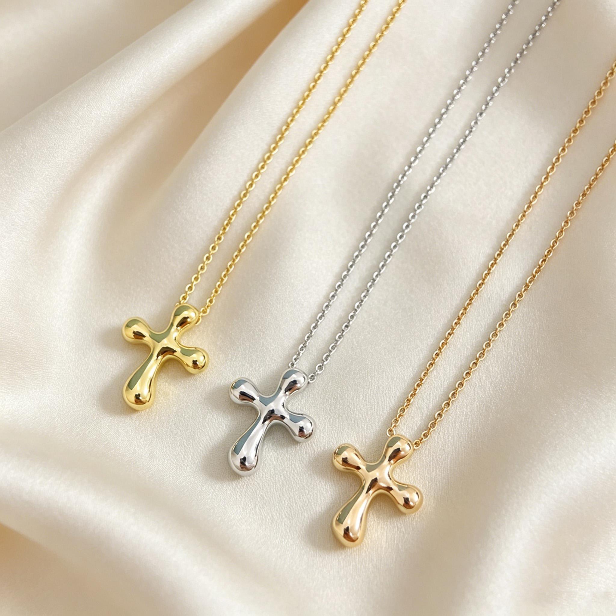 Strange Shape Cross necklace in three colors High-quality Color Separation and Electroplating Gift women and men 40+5cm
Strange Shape Cross necklace in three colors High-quality Color Separation and Electroplating Gift women and men 40+5cm