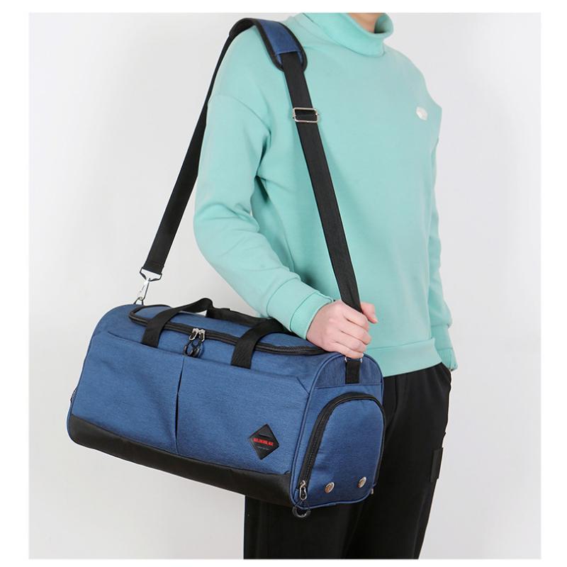 Дорожная сумка через плечо, мужская большая вместительная сумка для сухого и влажного багажа, спортивная сумка на плечо для фитнеса one size темно-синий