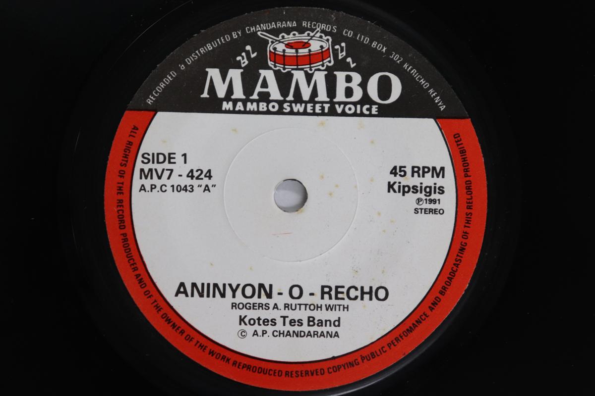 7inch Record KOTES TES BAND - Aninyon - O - Recho / Martenety MV7424 MAMBO SWEET VOI 1991 Kenya World Music Used
7inch Record KOTES TES BAND - Aninyon - O - Recho / Martenety MV7424 MAMBO SWEET VOI 1991 Kenya World Music Used