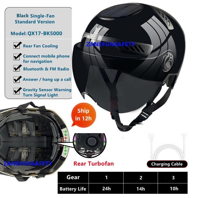 Smart Cycling Helmet with Solar Panel 2 Turbo Fans HD Goggles Bluetooth FM Radio Signal Light and Rechargeable Lithium Battery
Smart Cycling Helmet with Solar Panel 2 Turbo Fans HD Goggles Bluetooth FM Radio Signal Light and Rechargeable Lithium Battery