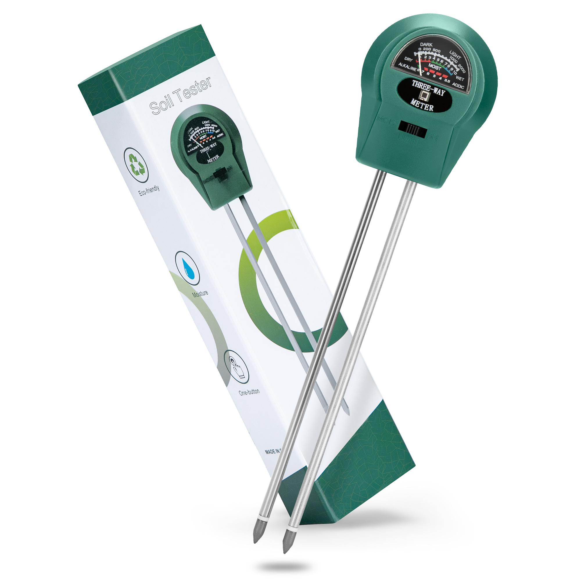 Soil Moisture Meter 3 in 1 Soil pH Tester Sunlight Garden Flowers Soil Moisture Sensor Plant Water Monitor PH Monitor Detector
Soil Moisture Meter 3 in 1 Soil pH Tester Sunlight Garden Flowers Soil Moisture Sensor Plant Water Monitor PH Monitor Detector