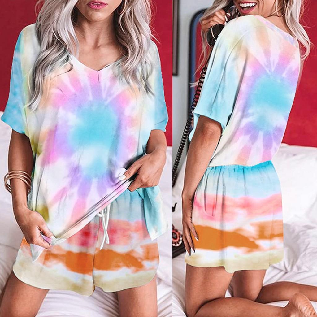 женский галстук-краситель короткий рукав пижамы Установить Nightwear Top Короткая Loungewear Sleepwear
женский галстук-краситель короткий рукав пижамы Установить Nightwear Top Короткая Loungewear Sleepwear