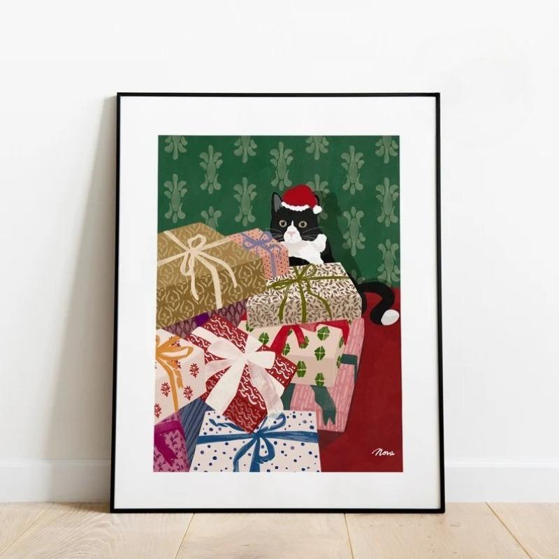 Christmas Gifts Art Poster, Cat Wearing Santa Hat Art, Cat Lover Christmas Wall Art, Decor Christmas, Winter Holiday Art 21X30CMNo Framed
Christmas Gifts Art Poster, Cat Wearing Santa Hat Art, Cat Lover Christmas Wall Art, Decor Christmas, Winter Holiday Art 21X30CMNo Framed