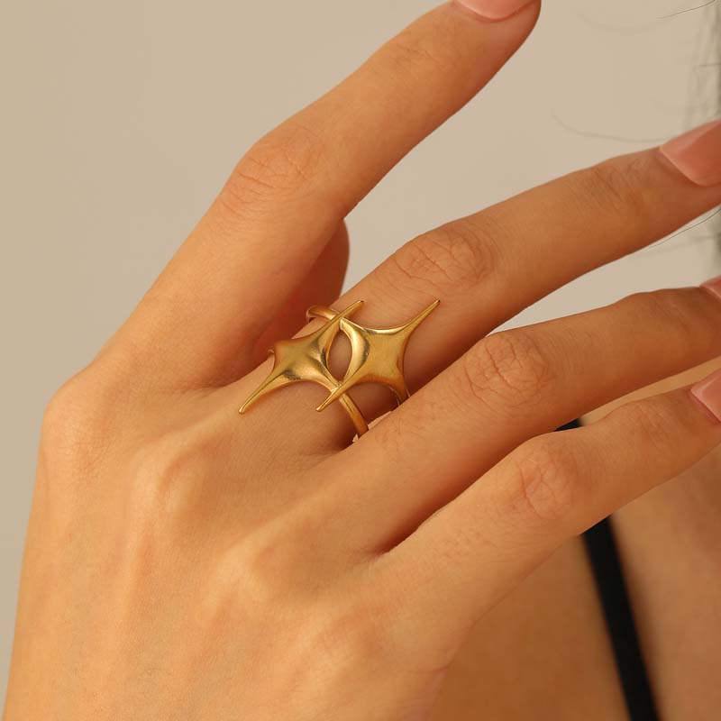 Stainless Steel Gold Color Cross Star Open Rings for Women Men Couple Fashion Metal Adjustable Thin Finger Ring Y2K Zircon Gift
Stainless Steel Gold Color Cross Star Open Rings for Women Men Couple Fashion Metal Adjustable Thin Finger Ring Y2K Zircon Gift