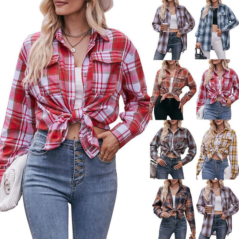 YJKDYK 2024 Spring Autumn Women Plaid Shirt Leisure Oversize Long Sleeve Tops Female 2 Pocket Lapel Blouses Women s Clothing S
YJKDYK 2024 Spring Autumn Women Plaid Shirt Leisure Oversize Long Sleeve Tops Female 2 Pocket Lapel Blouses Women s Clothing S
