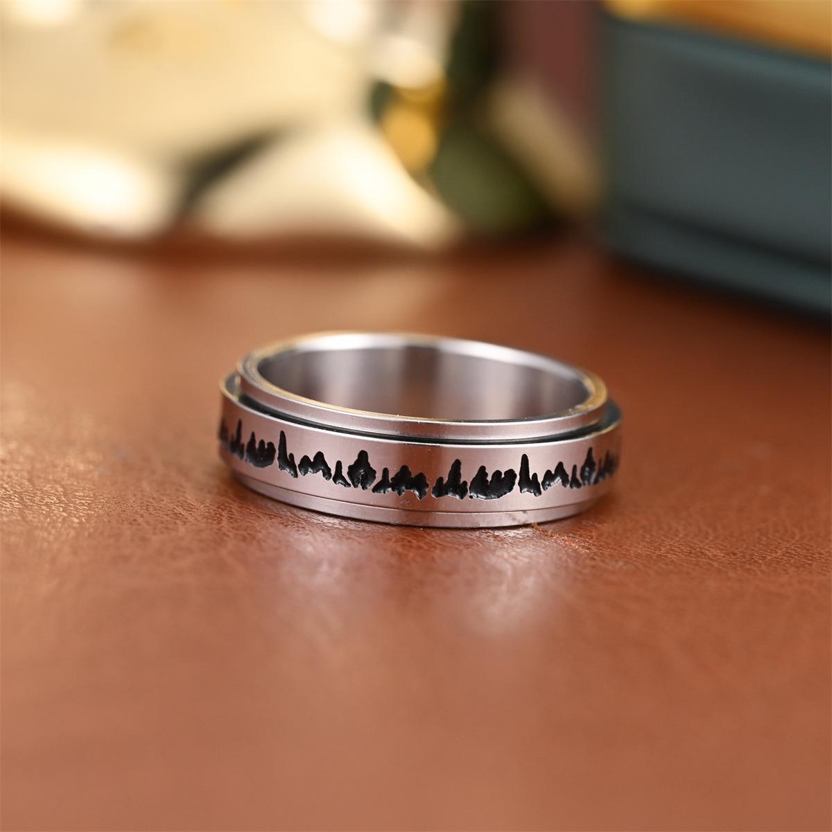 1 шт. Стильное, Минималистичное, Элегантное кольцо из титановой стали, Вращающийся дизайн с узором «Черный лес» 11 серебряный
1 шт. Стильное, Минималистичное, Элегантное кольцо из титановой стали, Вращающийся дизайн с узором «Черный лес» 11 серебряный