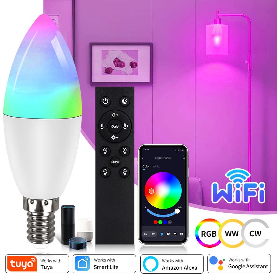 Tuya Wifi LED Smart Bulb RGB E14 Лампочка с дистанционным управлением APP Dimmable Ampoule Smart Lamps для Google Alexa Smartlife
Tuya Wifi LED Smart Bulb RGB E14 Лампочка с дистанционным управлением APP Dimmable Ampoule Smart Lamps для Google Alexa Smartlife
