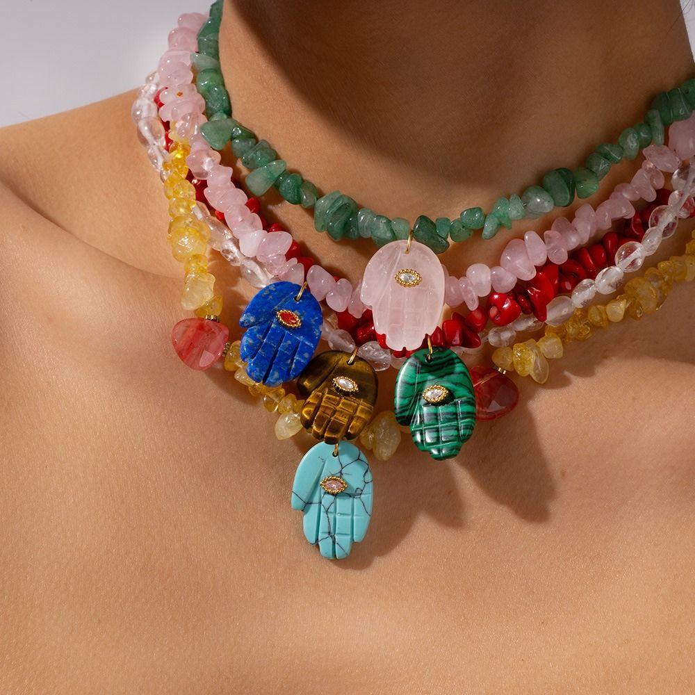 Crystal Titanium Steel Necklace Bohemian Heart Chain Choker Creative Green Jewelry Summer Style 9
Crystal Titanium Steel Necklace Bohemian Heart Chain Choker Creative Green Jewelry Summer Style 9