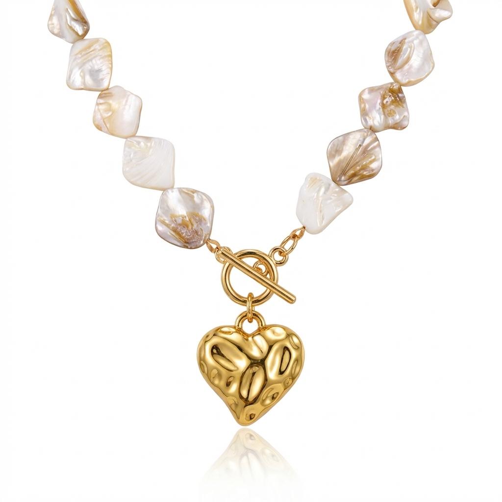 Baroque Simulated Pearl Heart Pendant Choker Necklace Elegant Short Collarbone Chain Sweet Jewelry Gift for Women
Baroque Simulated Pearl Heart Pendant Choker Necklace Elegant Short Collarbone Chain Sweet Jewelry Gift for Women