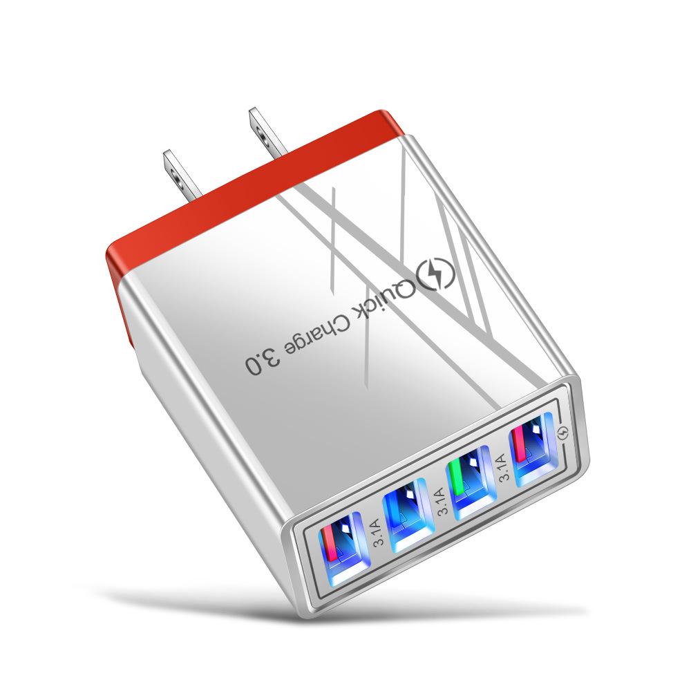 4-Port Luminous Mobile Phone Charger, 3A Intelligent USB Charger for US & European Standards
4-Port Luminous Mobile Phone Charger, 3A Intelligent USB Charger for US & European Standards