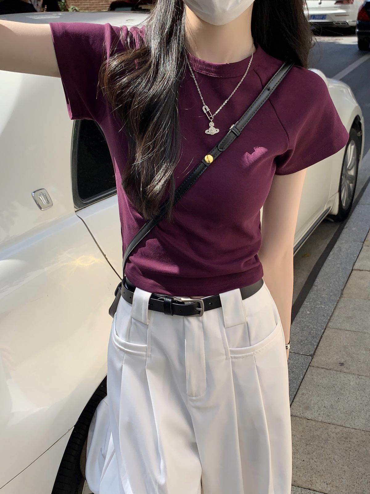 Short Shoulder Short Sleeve T-Shirt Women s Summer Slim Skinny Casual Sexy Spice T-Shirt Student Top Trend XXL фіолетовий
Short Shoulder Short Sleeve T-Shirt Women s Summer Slim Skinny Casual Sexy Spice T-Shirt Student Top Trend XXL фіолетовий
