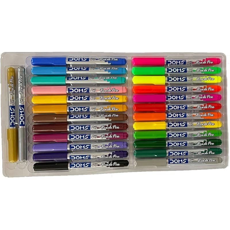 DOMS Brush Pen Box Pack | Flexible & Soft Tip That Gives Water Color Effect | Includes One Silver & Gold Shade Inside | 26 count (Pack of 1) разноцветный
DOMS Brush Pen Box Pack | Flexible & Soft Tip That Gives Water Color Effect | Includes One Silver & Gold Shade Inside | 26 count (Pack of 1) разноцветный
