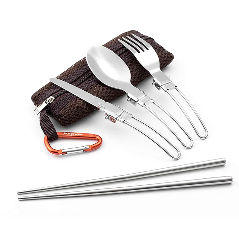 MAGNA foldable single cutlery mesh type storage bag fork spoon knife Connecting chopsticks carabiner 6 piece set (Brown)
MAGNA foldable single cutlery mesh type storage bag fork spoon knife Connecting chopsticks carabiner 6 piece set (Brown)