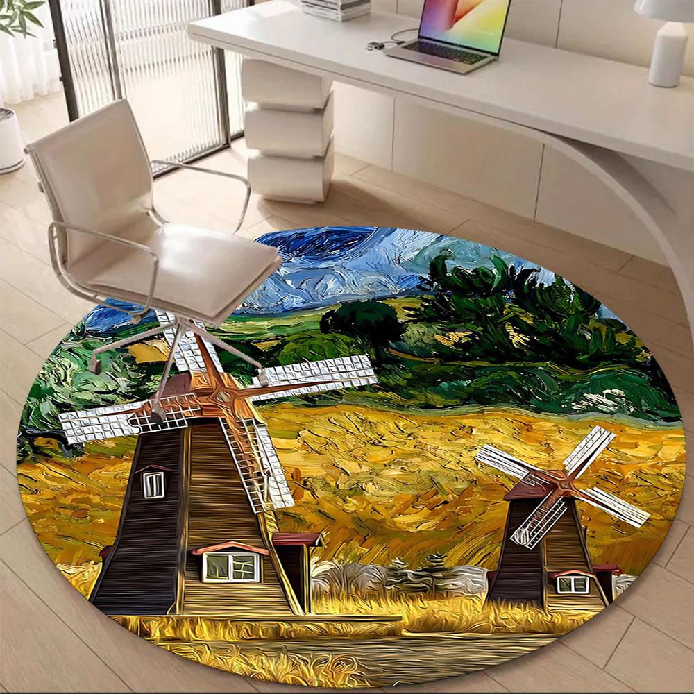 1PC Art Windmill Landscape Painting Office Round Area Rug, Indoor Mat Suitable ForOffice, Under Office Chairs Bedroom Living Room Home Decor Room Deco 80cm by 80cm
1PC Art Windmill Landscape Painting Office Round Area Rug, Indoor Mat Suitable ForOffice, Under Office Chairs Bedroom Living Room Home Decor Room Deco 80cm by 80cm