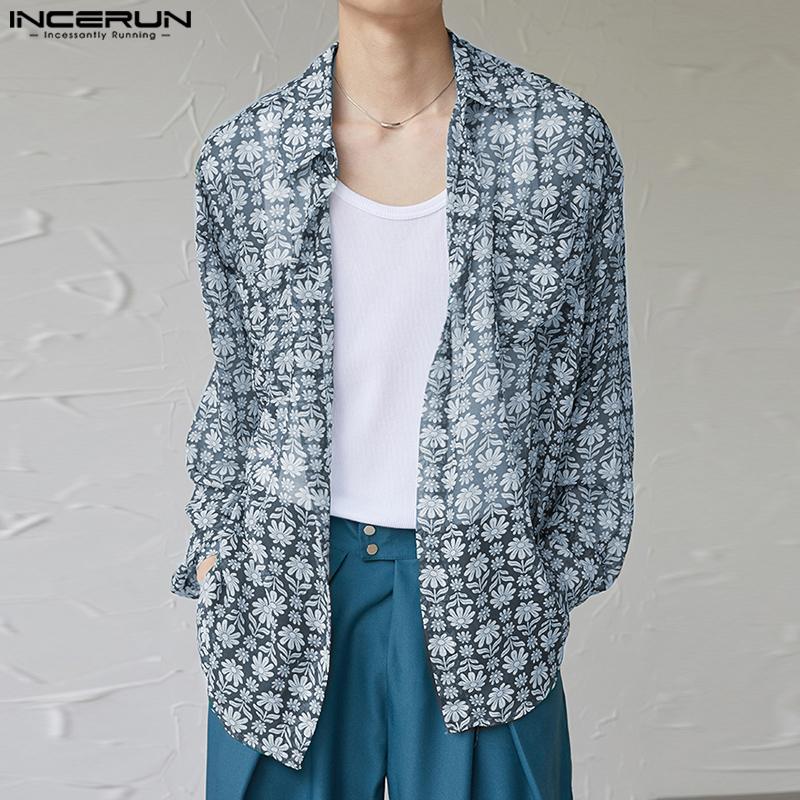 INCERUN/лето-весна, прозрачные мужские рубашки с принтом, повседневные свободные топы с длинными рукавами, большие размеры
INCERUN/лето-весна, прозрачные мужские рубашки с принтом, повседневные свободные топы с длинными рукавами, большие размеры