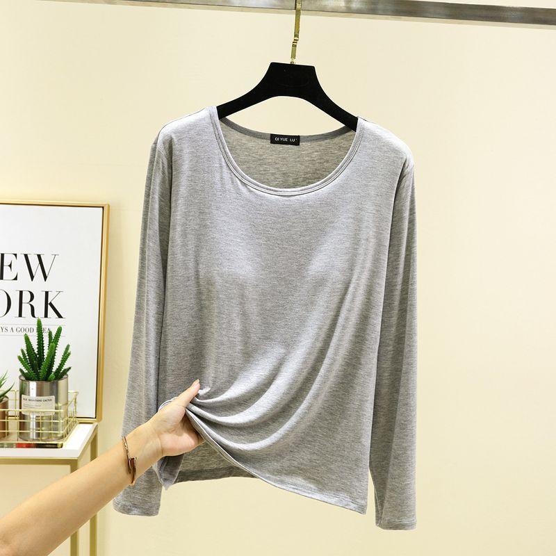 Модальная футболка с круглым вырезом для женщин Весна/Лето Однотонная Большого размера Повседневная Базовая футболка с круглым вырезом Тонкий Топ с внутренними грудными вкладышами Light gray M (recommended 40.00 kg-50.00 kg
Модальная футболка с круглым вырезом для женщин Весна/Лето Однотонная Большого размера Повседневная Базовая футболка с круглым вырезом Тонкий Топ с внутренними грудными вкладышами Light gray M (recommended 40.00 kg-50.00 kg