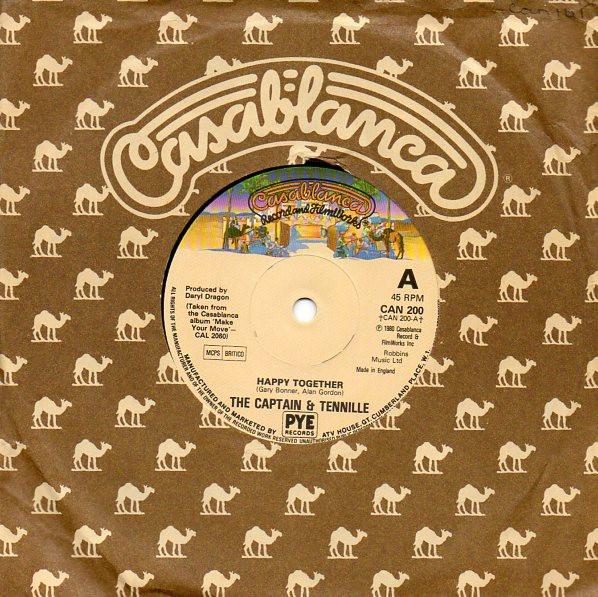 7inch Record CAPTAIN & TENNILLE - Happy Together CAN200 Casablanca 1980 UK Dance & Electronica Used
7inch Record CAPTAIN & TENNILLE - Happy Together CAN200 Casablanca 1980 UK Dance & Electronica Used