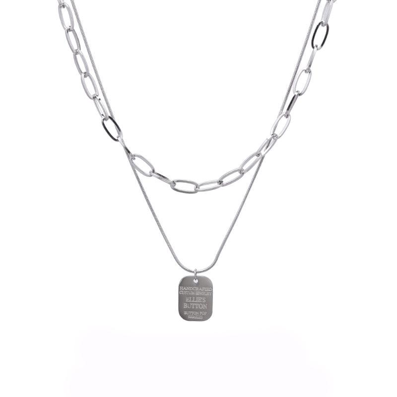 Spice Girl sweater chain double-layer letter necklace niche women s summer design feels trendy, and does not fade. Simple titanium steel necklace
Spice Girl sweater chain double-layer letter necklace niche women s summer design feels trendy, and does not fade. Simple titanium steel necklace