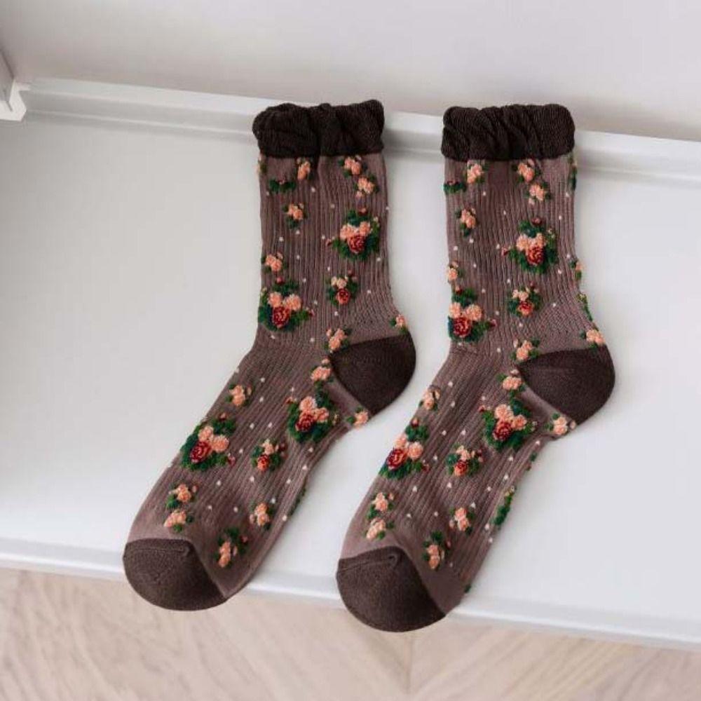Ultra-thin Floral Embroidery Socks Ruffle Vintage Socks Women Retro Flower Ruffle Socks JK 5 Pairs
Ultra-thin Floral Embroidery Socks Ruffle Vintage Socks Women Retro Flower Ruffle Socks JK 5 Pairs
