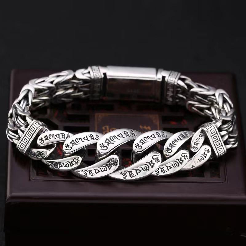 JMXD-High-end Silver-plated Jewelry for Men s Personality Domineering Six-character Mantra Safe Pattern Cuban Bracelet Retro Silver Chain 20cm
JMXD-High-end Silver-plated Jewelry for Men s Personality Domineering Six-character Mantra Safe Pattern Cuban Bracelet Retro Silver Chain 20cm