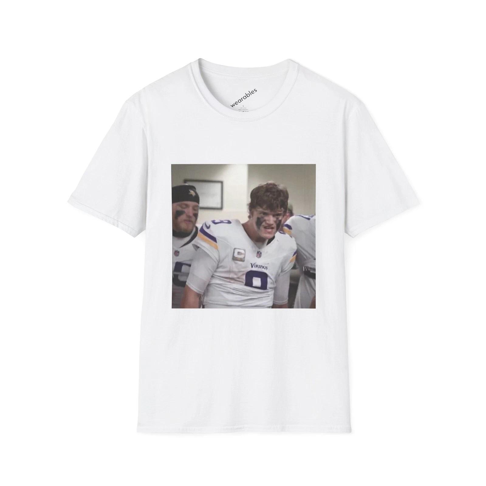 J.J. McCarthy Nine Meme Shirt (9 Vikings locker room) S
J.J. McCarthy Nine Meme Shirt (9 Vikings locker room) S