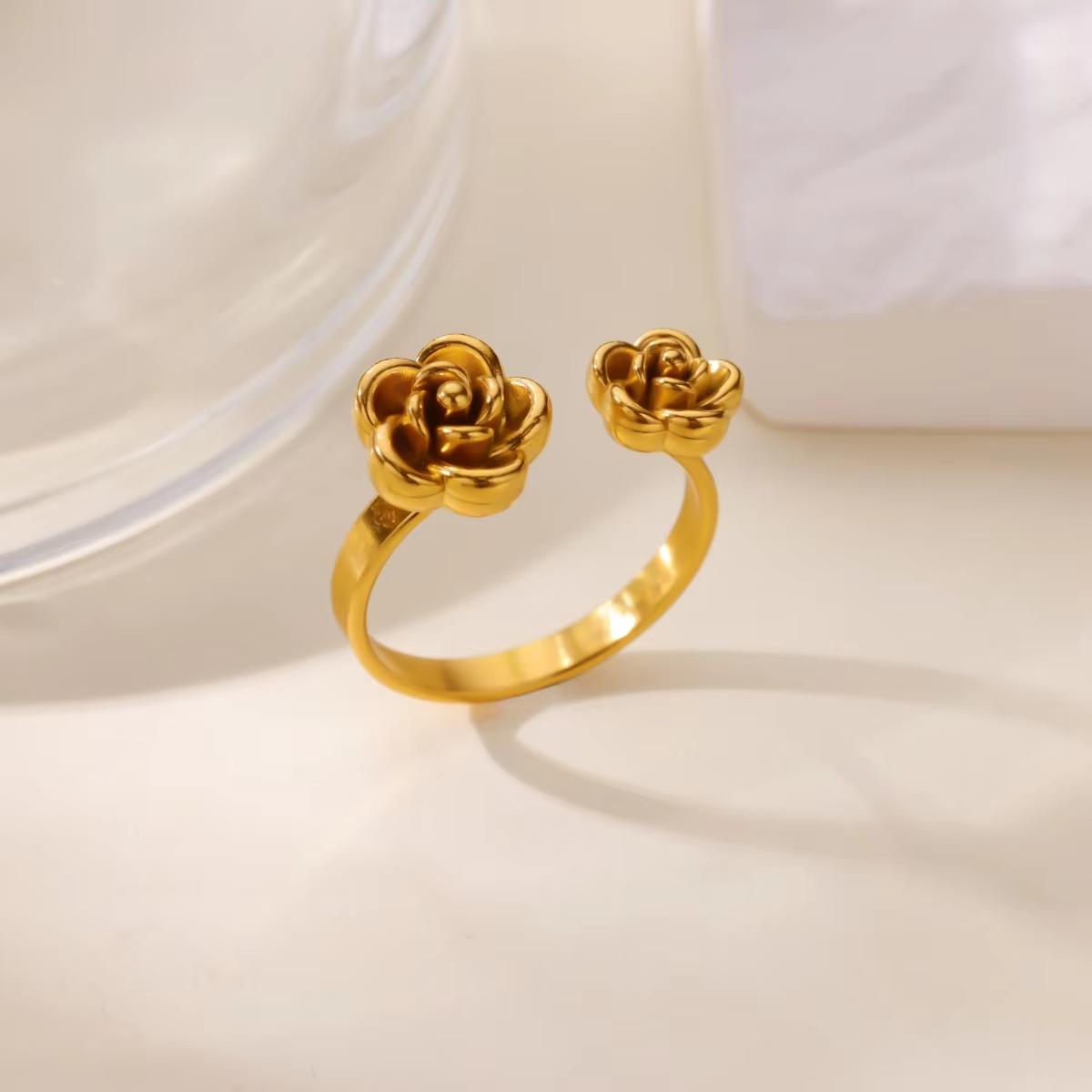 Proposal Anillos For Women Cute Rose Flower Blossoms Gold Color Ring Romantic Anniversary Stainless Steel Jewelry Wedding Gift resizable
Proposal Anillos For Women Cute Rose Flower Blossoms Gold Color Ring Romantic Anniversary Stainless Steel Jewelry Wedding Gift resizable