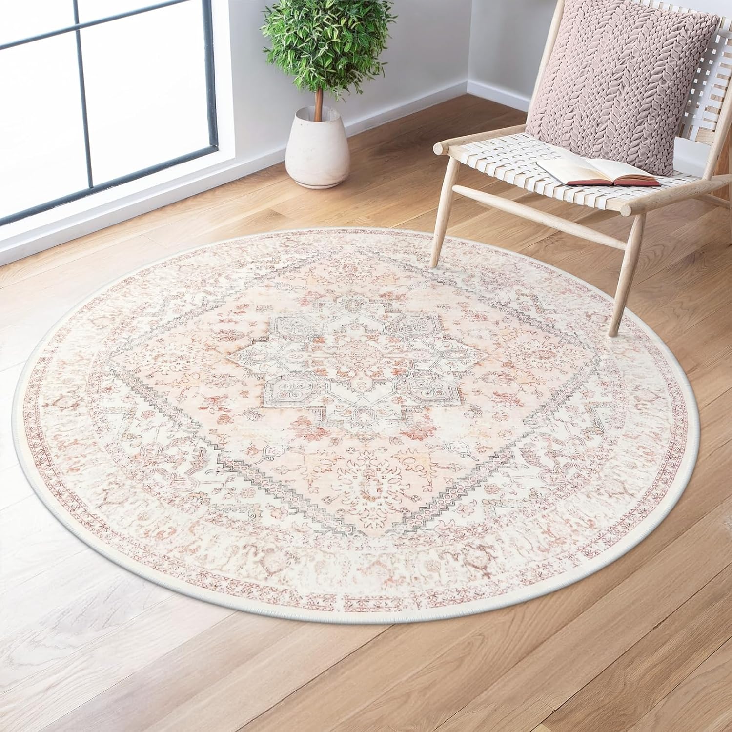 Round Retro Geometric Pattern Elegant Carpet Mat Home Decoration Beige Pink Durable Soft Anti Slip Mat Living Room Rug 60cm x 60cm
Round Retro Geometric Pattern Elegant Carpet Mat Home Decoration Beige Pink Durable Soft Anti Slip Mat Living Room Rug 60cm x 60cm