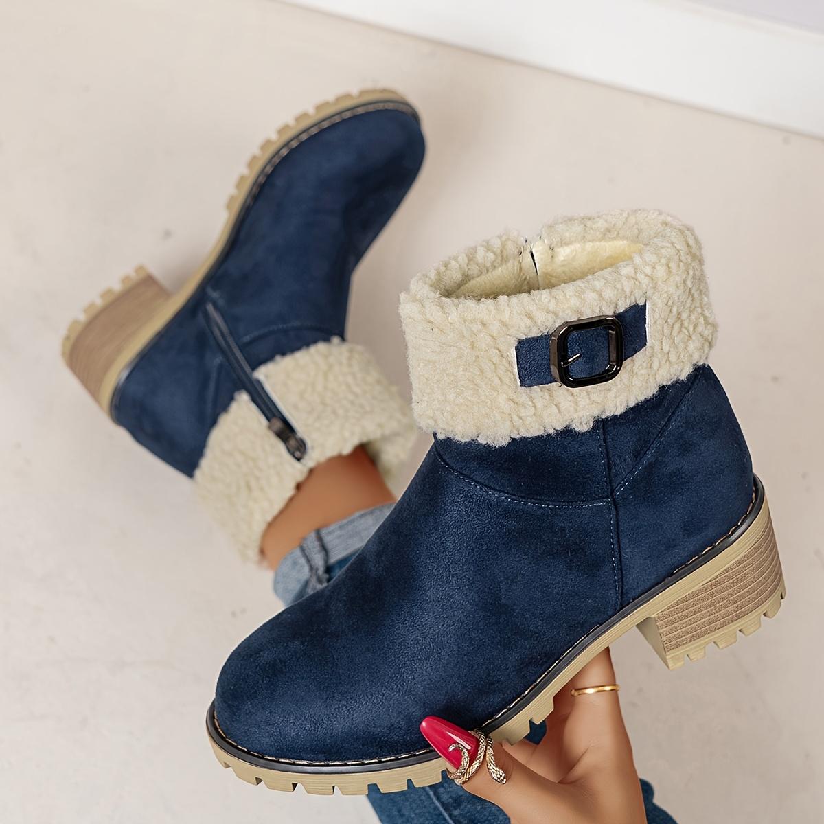 Comfortable Elegant Fleece-Lined Winter Shoes with Soft Furry Collar, Heighten Non-Slip Lightweight Round Toe Winter Boots for Commuting 43 темно-синього кольору
Comfortable Elegant Fleece-Lined Winter Shoes with Soft Furry Collar, Heighten Non-Slip Lightweight Round Toe Winter Boots for Commuting 43 темно-синього кольору