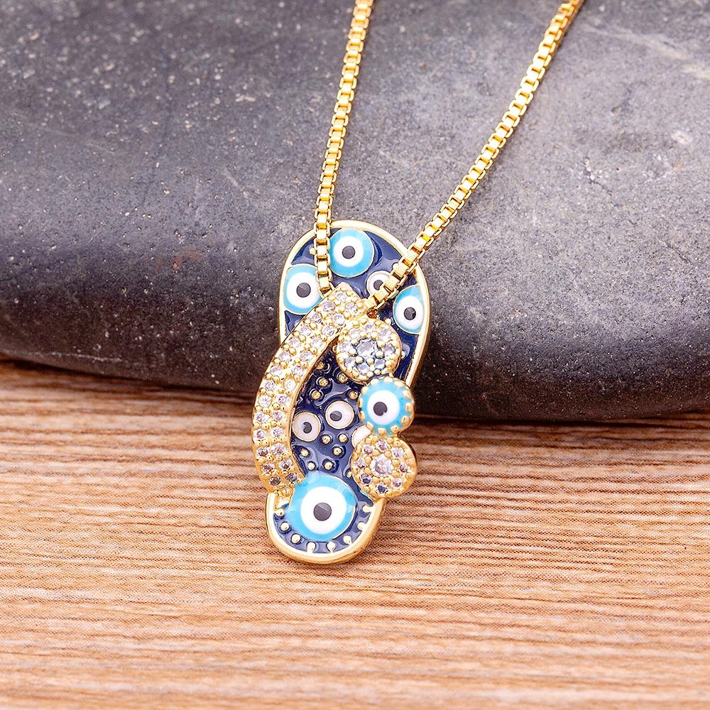 Nidin Hot Sale Shine Zircon Enamel Slipper Shape Pendant Necklace For Women Men Turkish Evil Eye Personality Chain Link Jewelry
Nidin Hot Sale Shine Zircon Enamel Slipper Shape Pendant Necklace For Women Men Turkish Evil Eye Personality Chain Link Jewelry