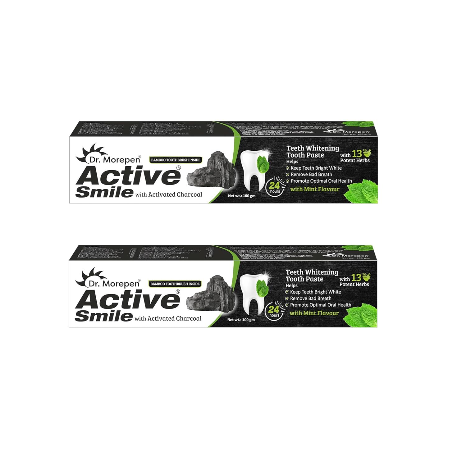 Dr. Morepen Active Smile Charcoal Toothpaste 100 Gms Pack of 2 Teeth Whitening Gum Care
Dr. Morepen Active Smile Charcoal Toothpaste 100 Gms Pack of 2 Teeth Whitening Gum Care