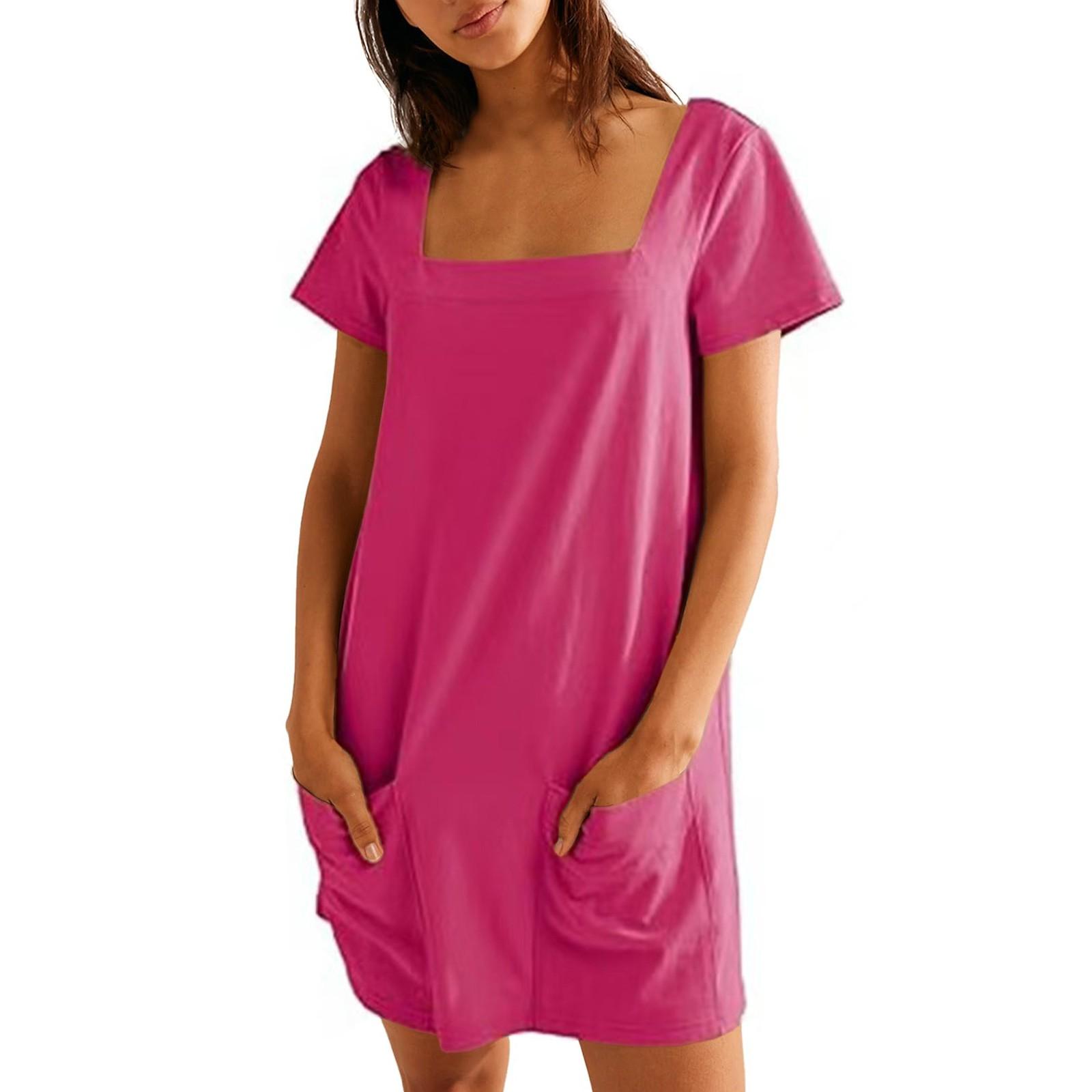 Женское однотонное повседневное платье с квадратным воротником и короткими рукавами, юбкой и карманом S
Женское однотонное повседневное платье с квадратным воротником и короткими рукавами, юбкой и карманом S