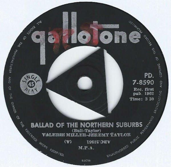 7inch Record VALERIE MILLER - JEREMY TAYLOR - Ballad Of The Northern Suburbs / Th PD78590 Gallotone 1962 South Afri Folk Used
7inch Record VALERIE MILLER - JEREMY TAYLOR - Ballad Of The Northern Suburbs / Th PD78590 Gallotone 1962 South Afri Folk Used