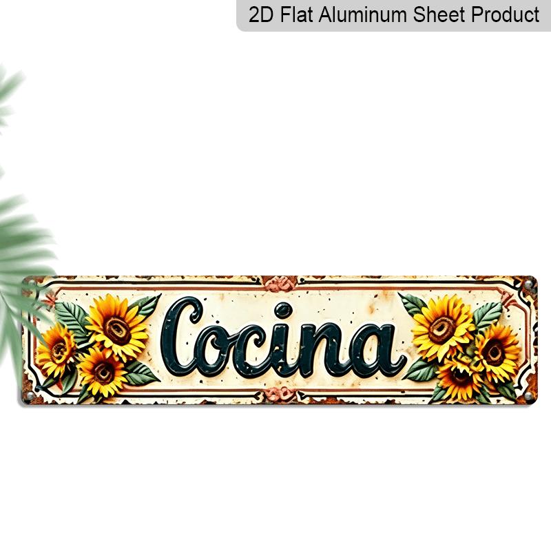 3.94 X 15.74 Inches Aluminum Decorative Sign - 2D Flat, 1pc Vintage Spanish Kitchen Metal Wall Decor | Rustic Farmhouse Cocina Sign with Sunflower 40cm x 10cm
3.94 X 15.74 Inches Aluminum Decorative Sign - 2D Flat, 1pc Vintage Spanish Kitchen Metal Wall Decor | Rustic Farmhouse Cocina Sign with Sunflower 40cm x 10cm