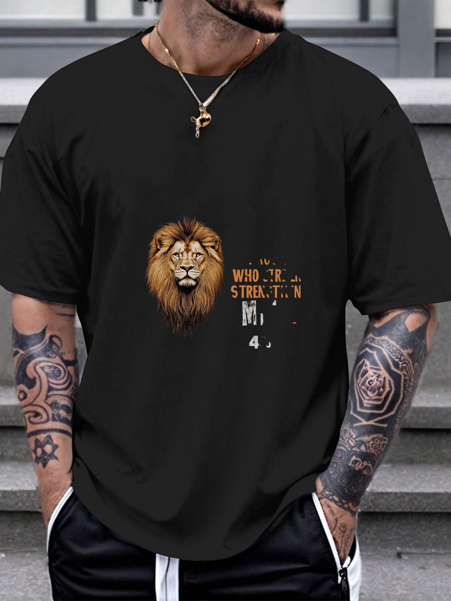 1pc Black Lion Graphic Inspirational T-shirt with Who R I STRONG Motivational Quote - 180g Cotton Crew Neck Short Sleeve Tee for Men & Women L
1pc Black Lion Graphic Inspirational T-shirt with Who R I STRONG Motivational Quote - 180g Cotton Crew Neck Short Sleeve Tee for Men & Women L