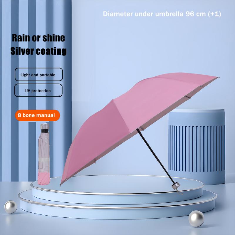 8 Bone Silver Glue Manual Folding Umbrella With Thick And Durable Keel Rain Sun Umbrellas Windproof Multi-color Travel Umbrella metal-fiber composite&8K рожевий
8 Bone Silver Glue Manual Folding Umbrella With Thick And Durable Keel Rain Sun Umbrellas Windproof Multi-color Travel Umbrella metal-fiber composite&8K рожевий