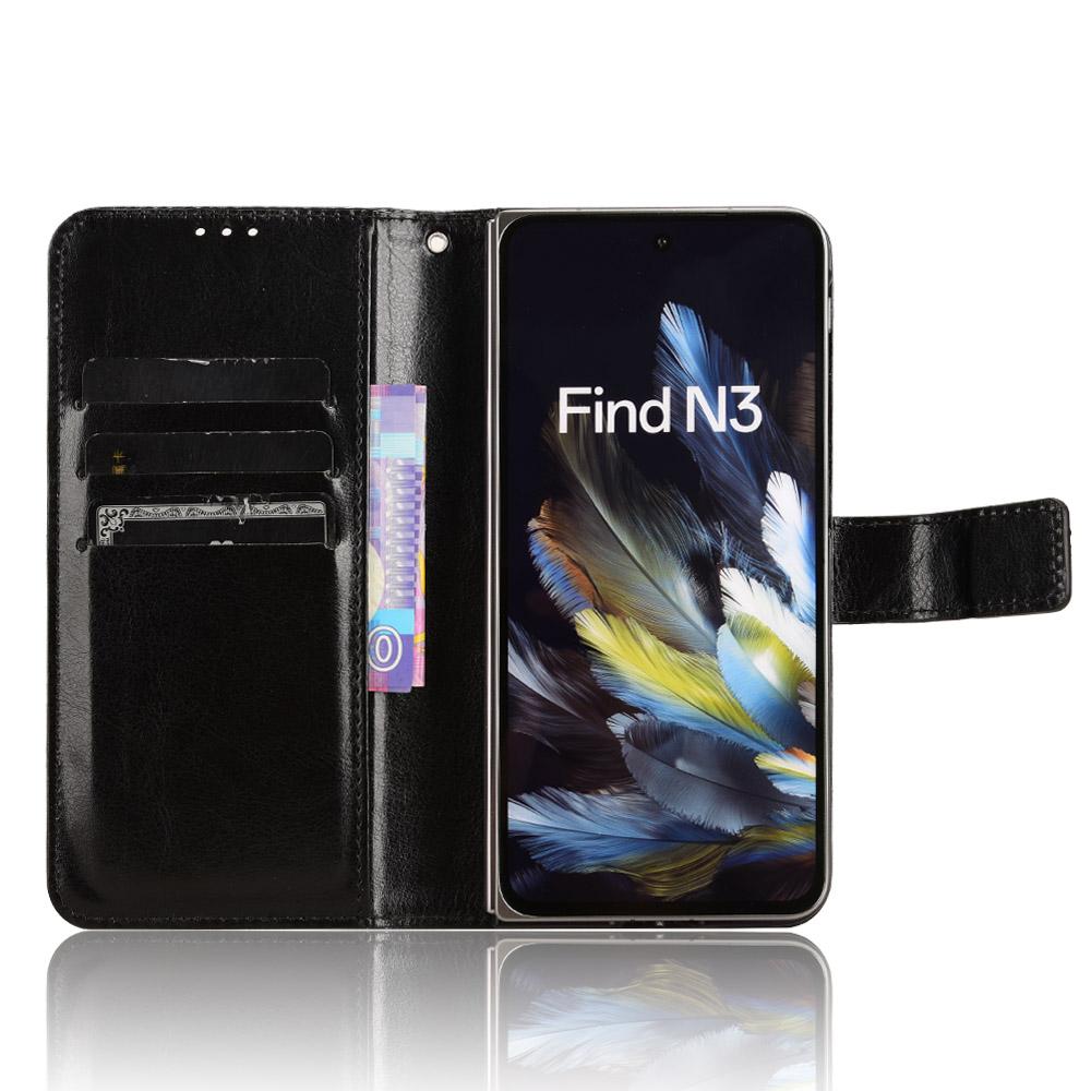 For Oppo Find N3 5G/OnePlus Open Wallet Case Folio Flip PU Leather Cover Crazy Horse Texture Black
For Oppo Find N3 5G/OnePlus Open Wallet Case Folio Flip PU Leather Cover Crazy Horse Texture Black